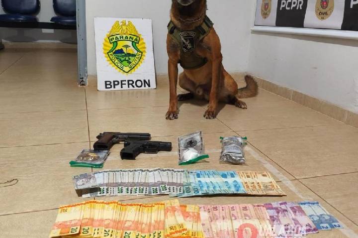 BPFRON apreende drogas, pistola e munições durante abordagem em Marechal Rondon