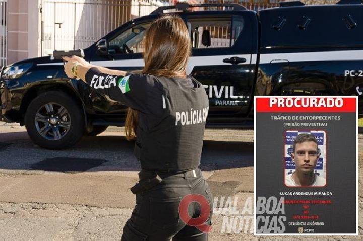 PCPR divulga imagem de investigado por tráfico de drogas e associação criminosa em Capitão Leônidas Marques