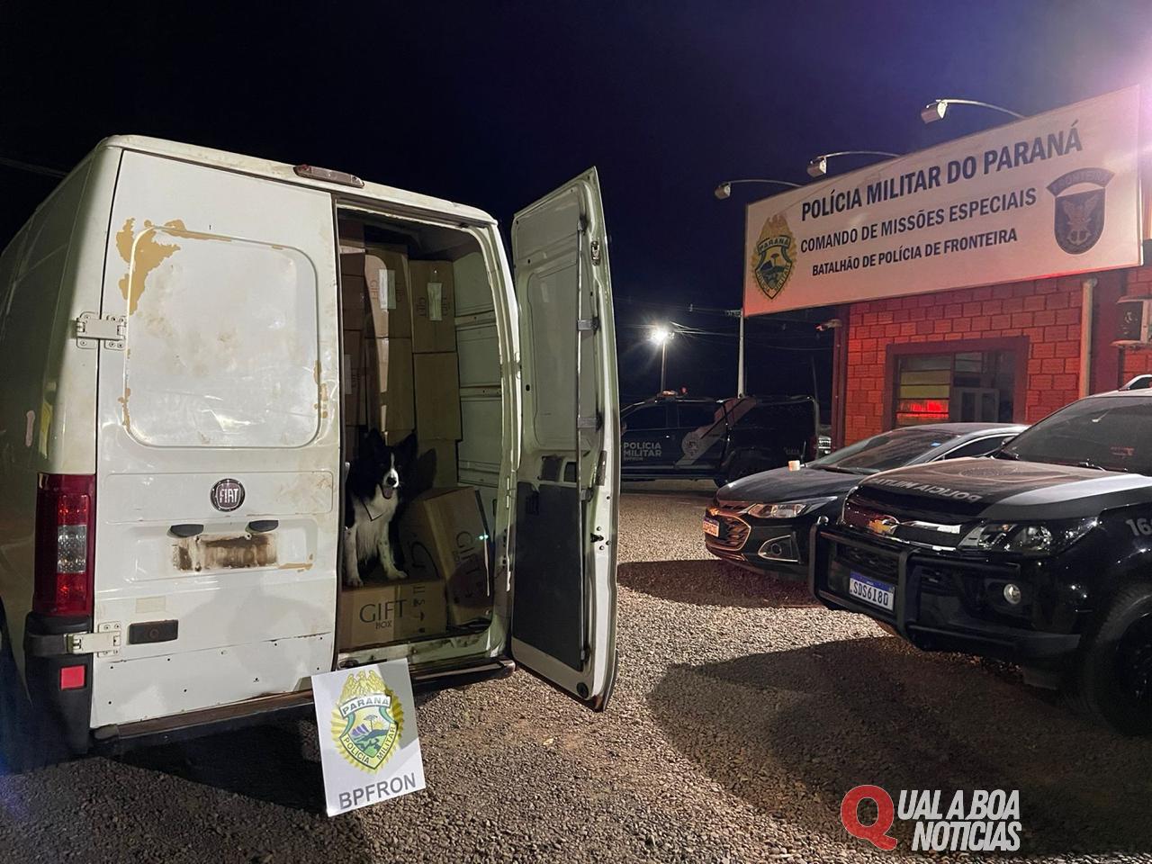 BPFron apreende Van carregada com cigarros contrabandeados em Marechal Cândido Rondon