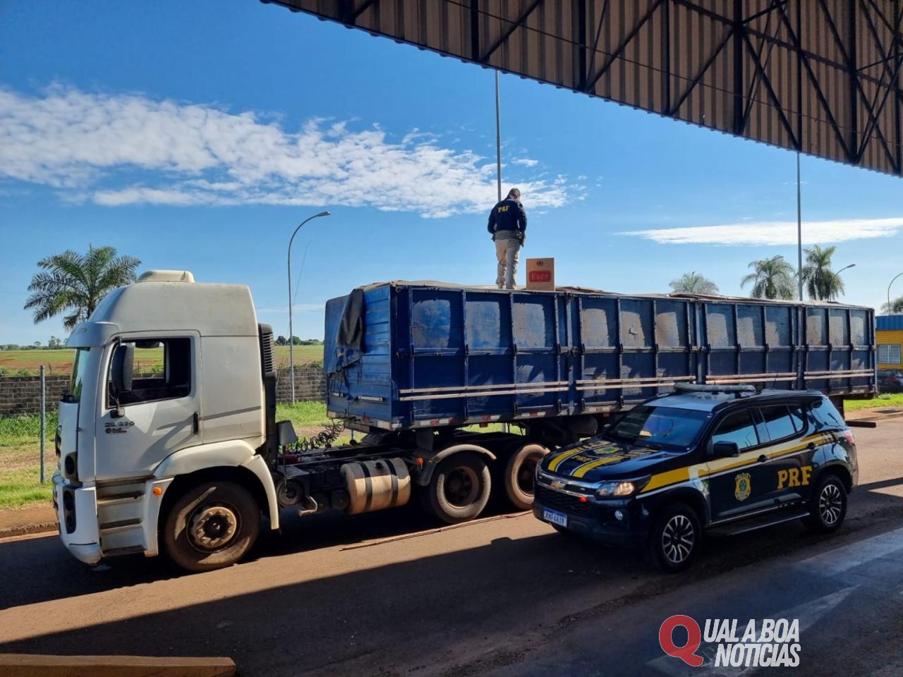 Casal é preso transportando carreta com R$ 1,4 milhão em cigarros