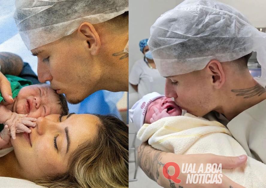 Guillermo Varela, do Flamengo, mostra primeiras fotos da filha recém-nascida
