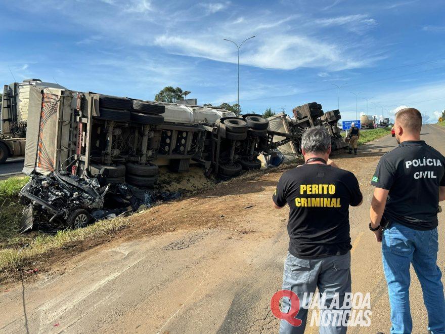 Tragédia: três pessoas morrem em acidente na BR-277, em Guarapuava