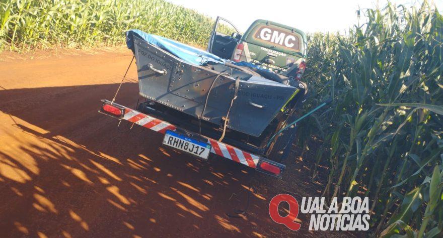 Barco furtado em Toledo é localizado em estada rural de Cascavel