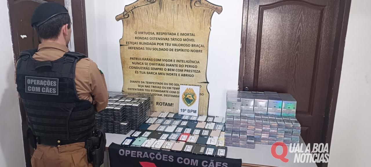 Caminhão com mais de mil cigarros eletrônicos e celulares é apreendido na PR-317, em Toledo