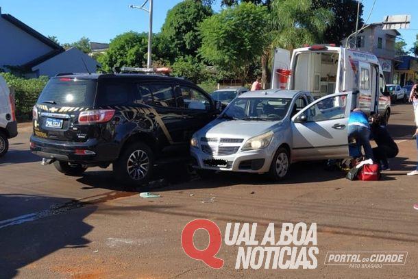 Entre Rios do Oeste: Colisão é registra entre viatura da Polícia Federal e Montana
