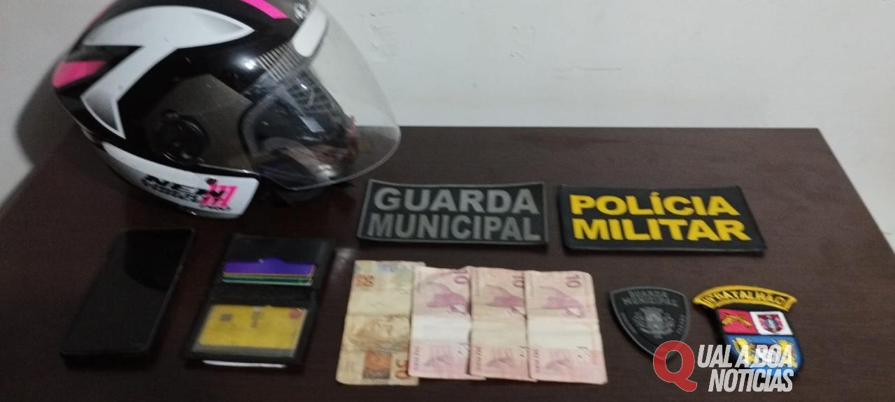 Equipes da PM  e GM de Toledo efetua prisão de suspeito de roubo; Após ocorrência em farmácia e posto de combustível