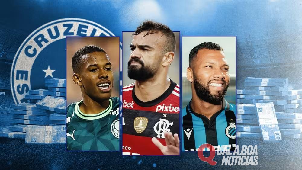 Estevão, Fabrício Bruno e Thiago: Cruzeiro receberá valor milionário por negociações na Inglaterra