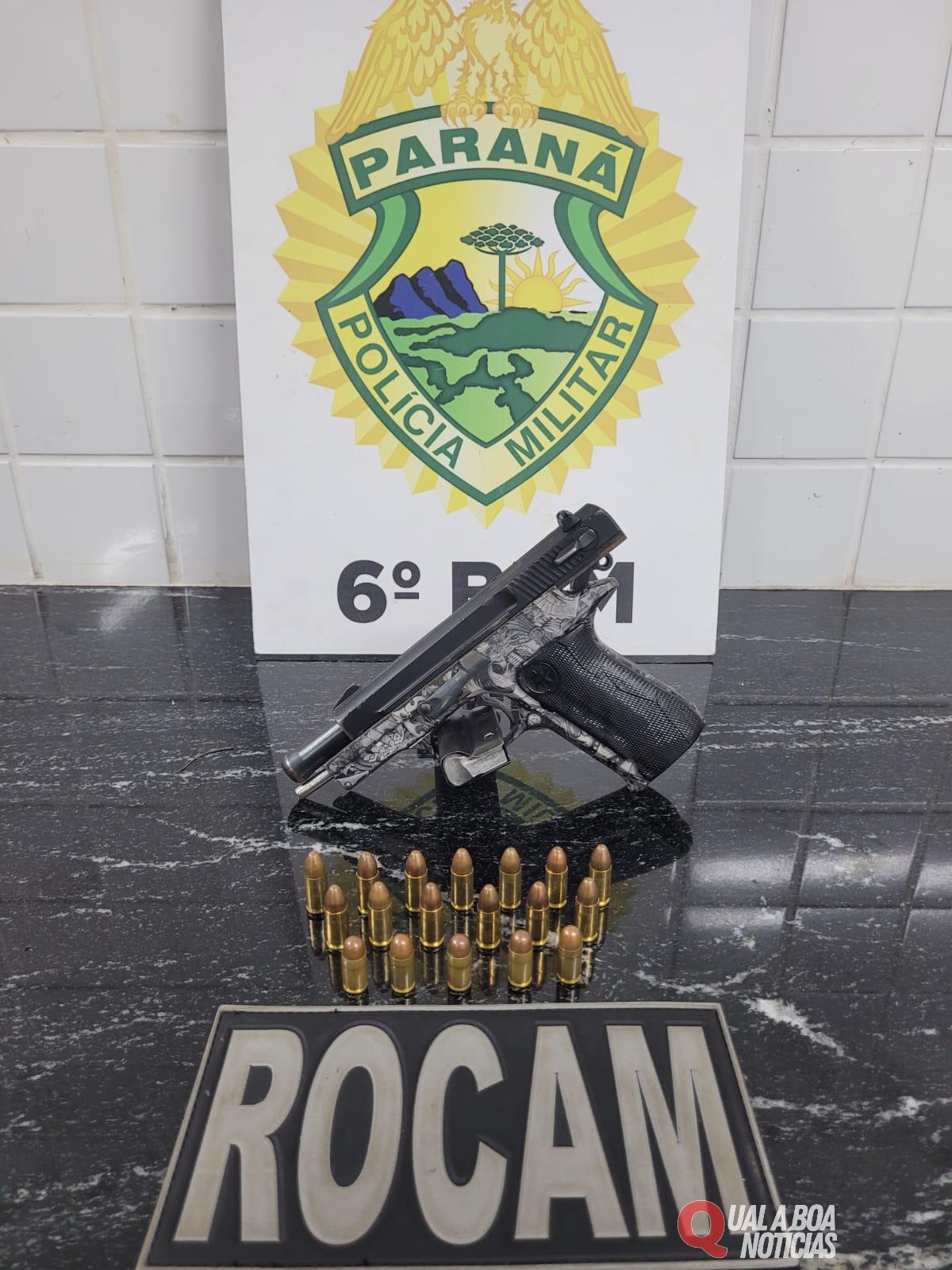 Homem é preso por porte ilegal de arma de fogo em Cascavel; Vídeo mostra momento da abordagem