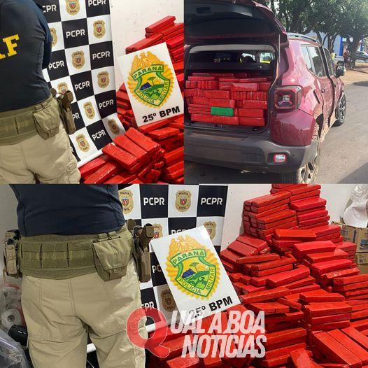 Perseguição a veículo termina com apreensão de meia tonelada de maconha no Paraná