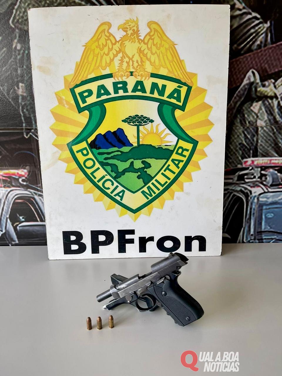 BPFRON apreende arma, munições e 02 veículos em Guaíra-PR