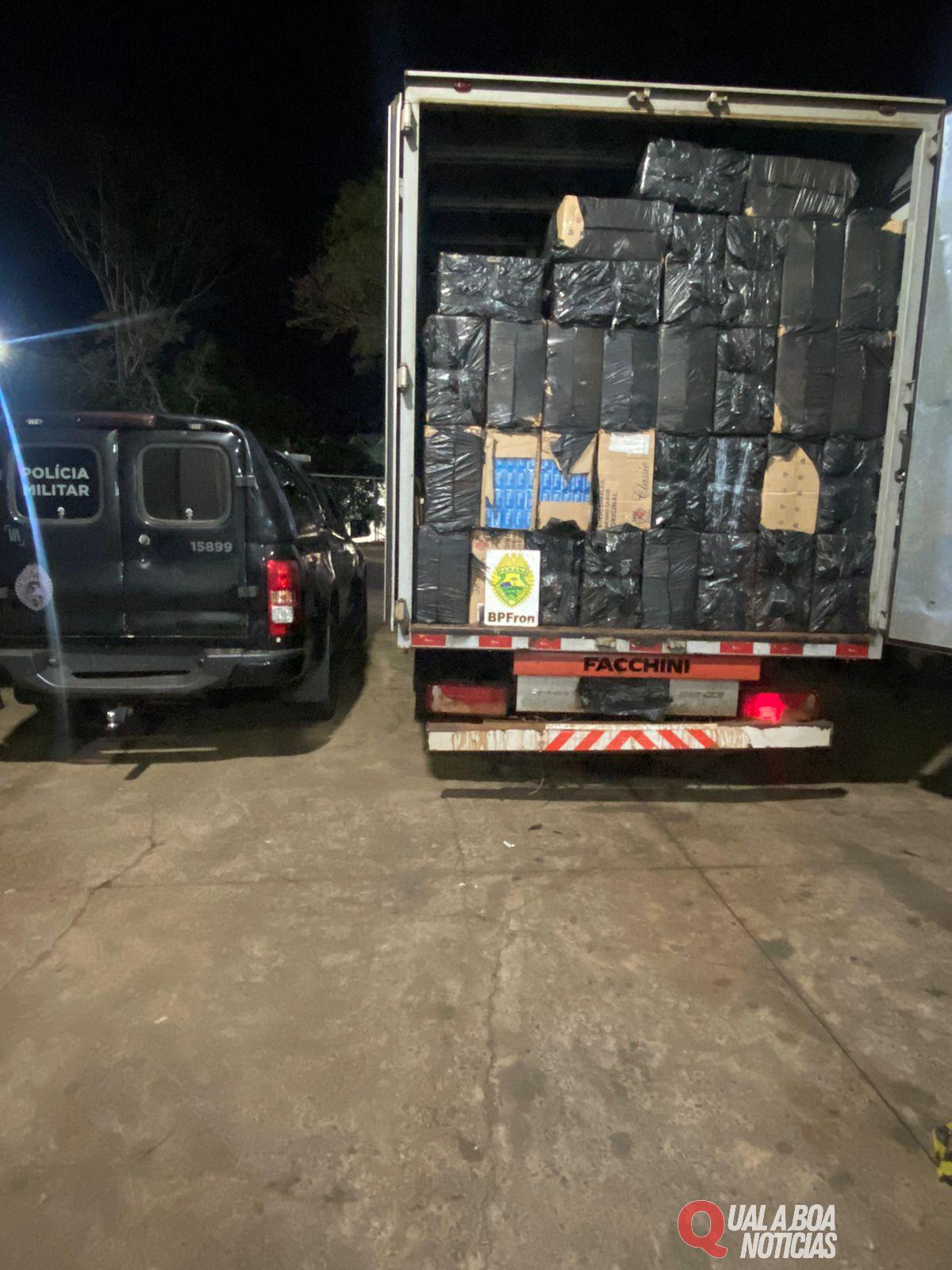 BPFRON apreende furgão carregado com 9.000 pacotes de cigarros contrabandeados em Itaipulândia-PR