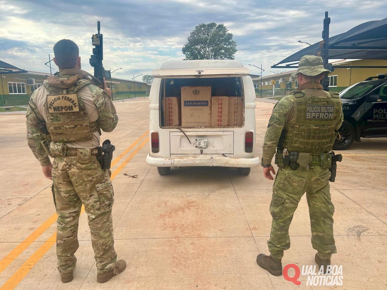 BPFRON, BPMOA e NEPOM/PF Realizam Prisão de Motorista e Apreensão de Carga Contrabandeada em Terra Roxa - PR