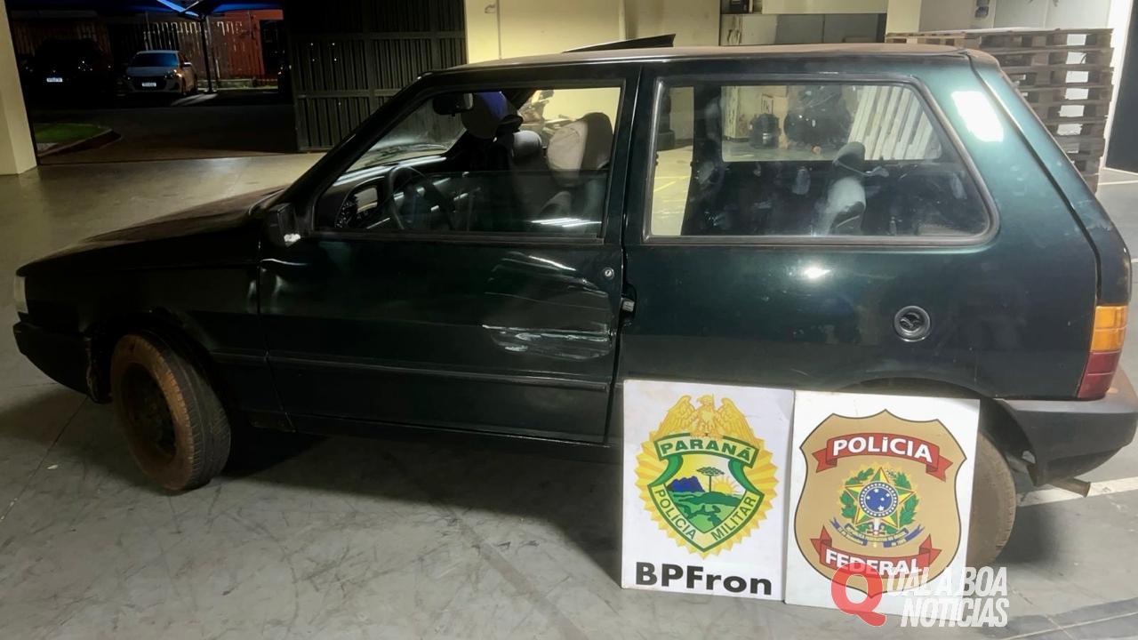 BPFRON e NEPOM/PF Apreendem Veículo Carregado Com Maconha Após Tentativa de Fuga Frustrada em Guaira - PR