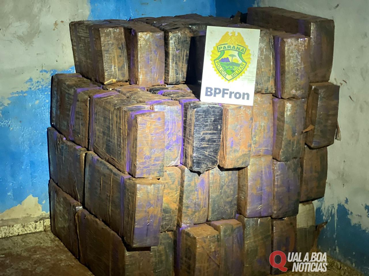 BPFRON localiza depósito com mais de uma tonelada de maconha em Santa Helena