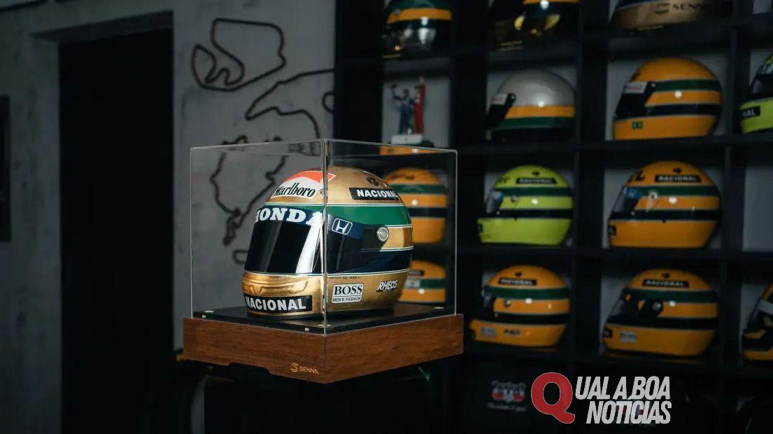 Empresa lança capacete folheado a ouro em homenagem a Senna; veja preço e detalhes