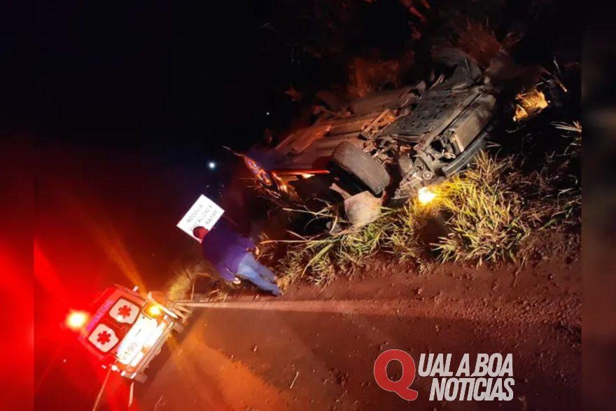 Homem fica ferido em capotamento na rodovia BR-376