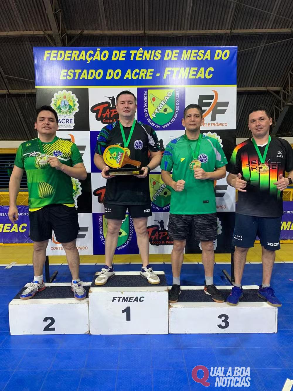 Moacir Neto e Guaraci Duarte vencem na sequência da 3ª etapa do Acreano de Tênis de Mesa