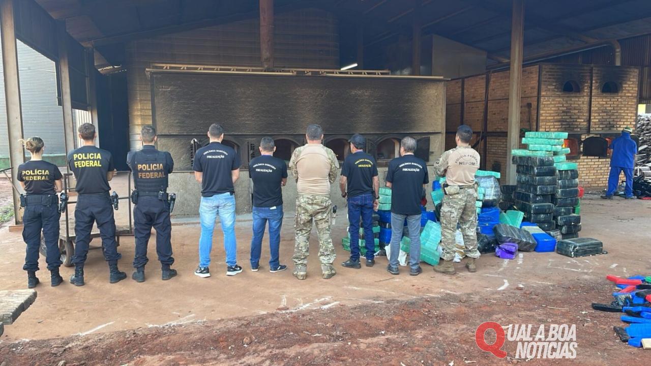 PF de Guaíra promove a destruição de aproximadamente seis toneladas de drogas na 3ª ação de incineração do ano