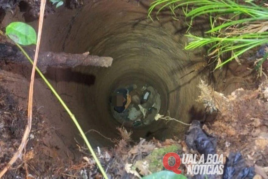 Quatro dias após desaparecer, jovem é encontrado em poço de 25 metros de profundidade