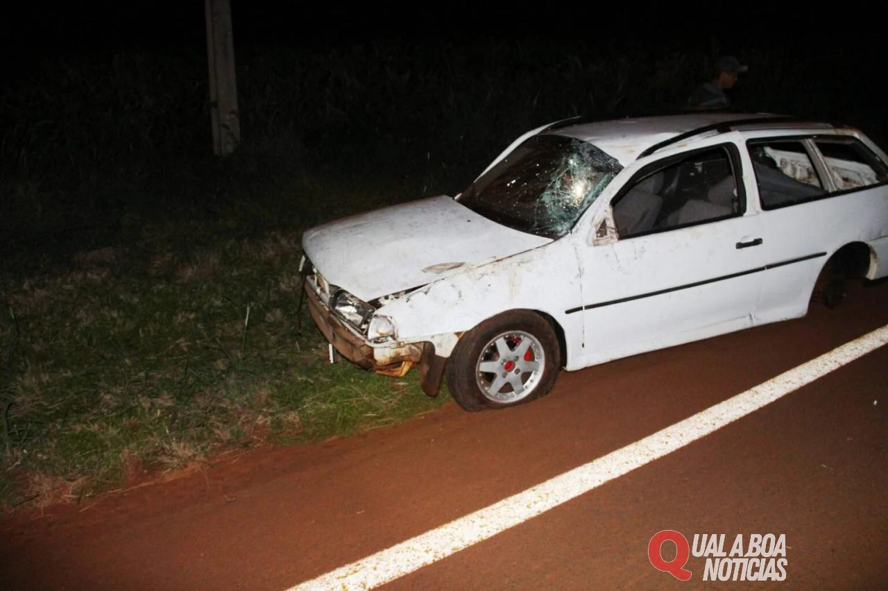 Rapaz fica ferido em capotamento na PR-589 entre Nova Santa Rosa e o distrito de Novo Sarandi