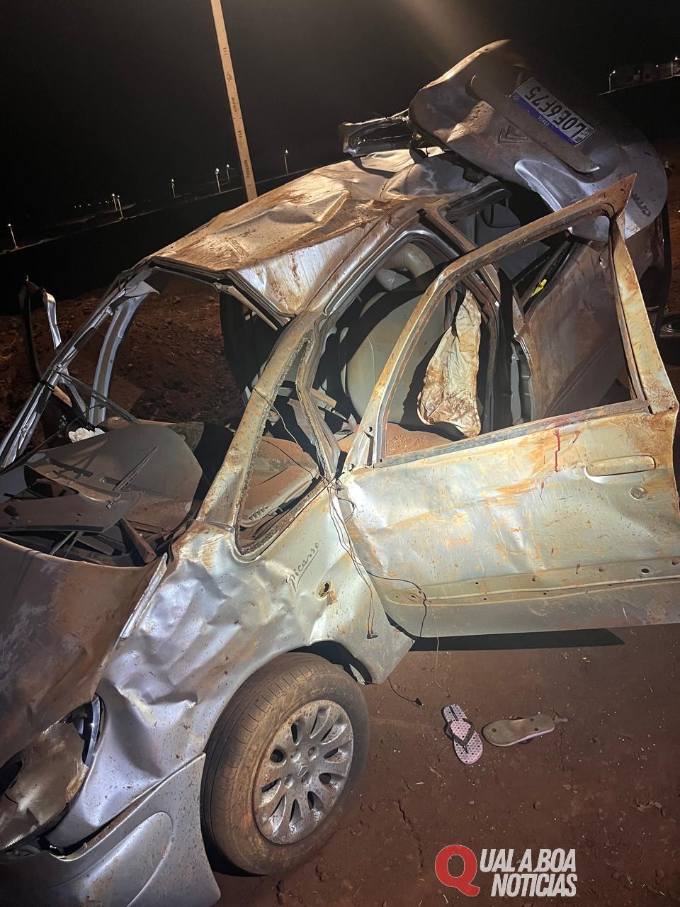 Atualização: Criança de Maripá morre após capotamento de carro na PR 182, em Toledo