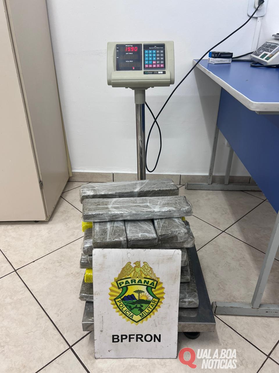 BPFRON apreende 19,900 kg de substância análoga à maconha em Foz do Iguaçu-PR