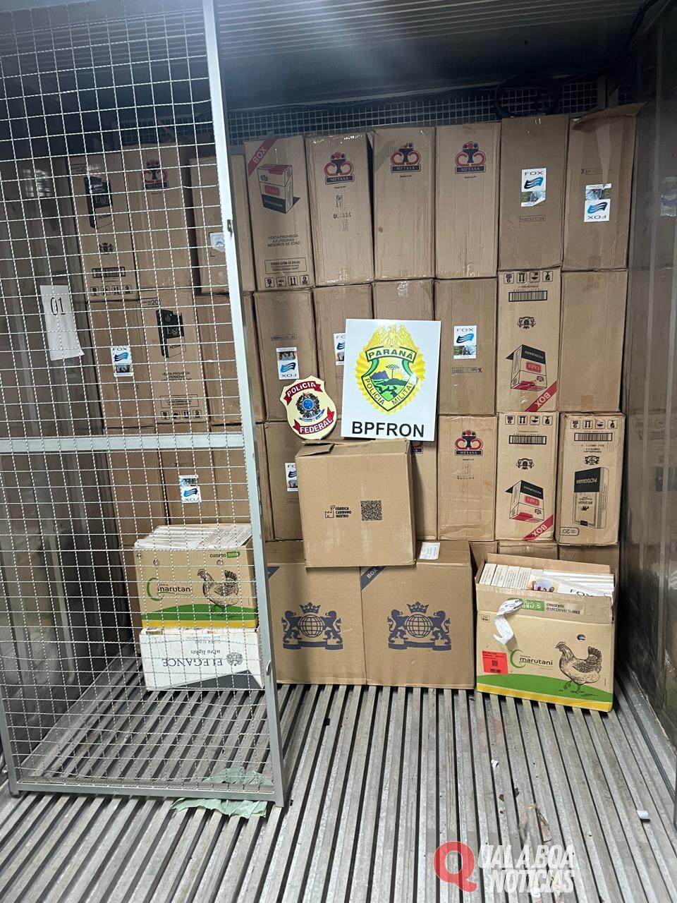 BPFRON apreende 2000 pacotes de cigarro no Bairro São Cristóvão, em Cascavel-PR