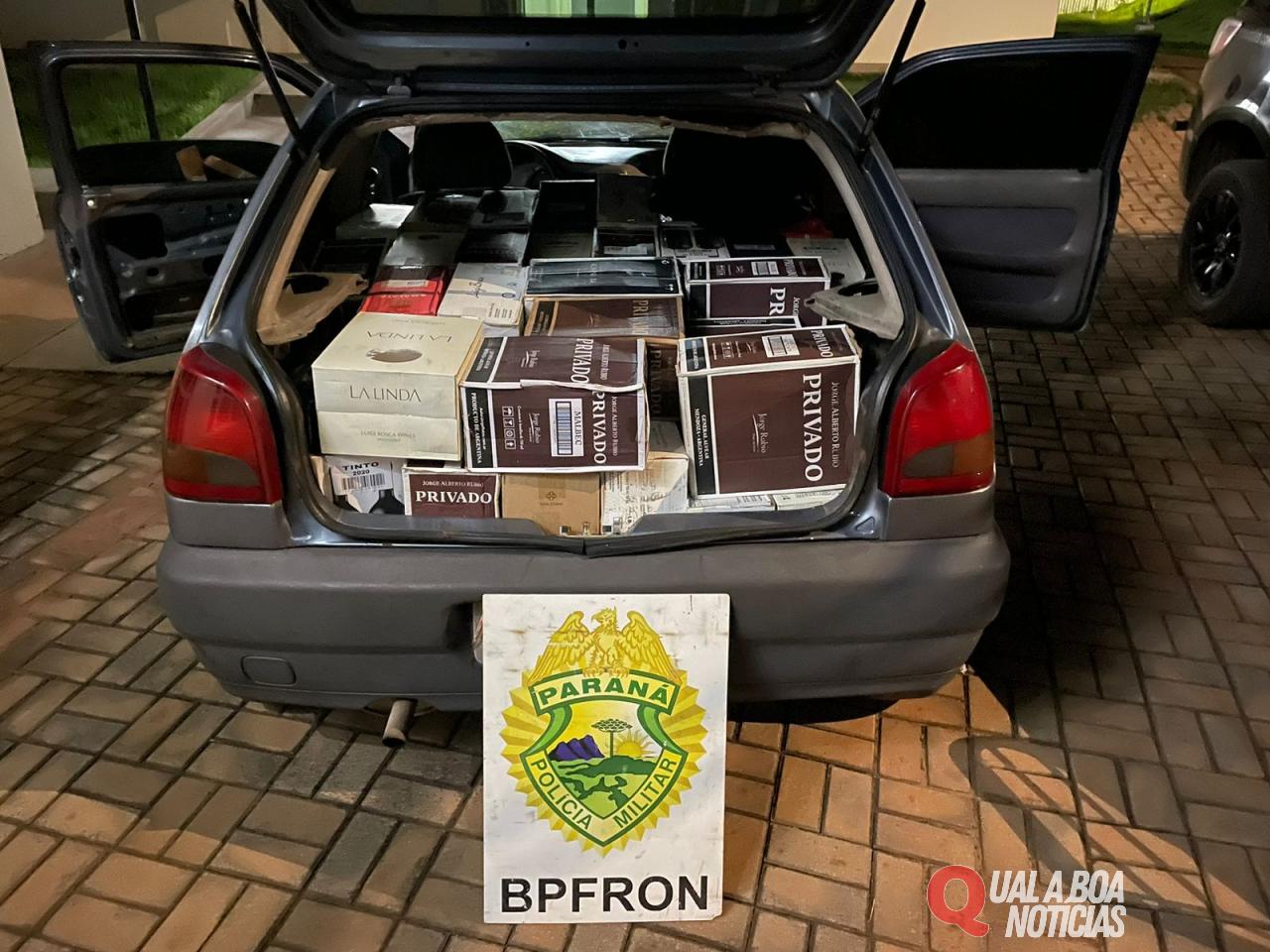 BPFRON apreende veículo com 70 garrafas de vinho em Santo Antônio do Sudoeste-PR