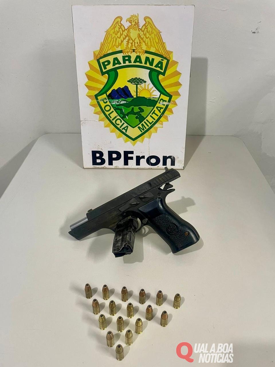 BPFRON prende homem portando pistola 9mm próximo à Terra Roxa-PR