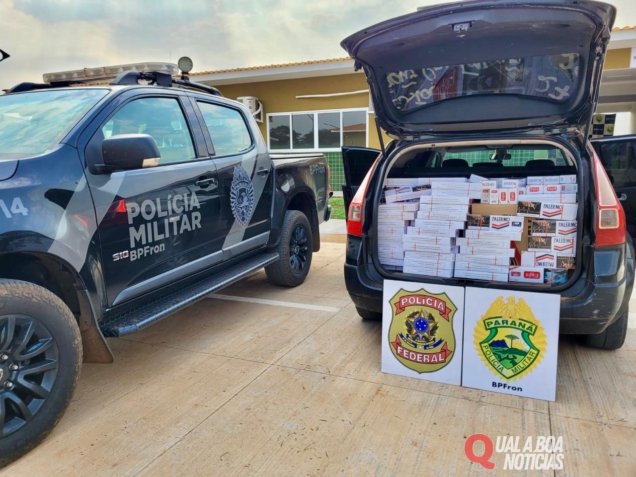 Em duas ocorrências BPFron apreende 585 pacotes de cigarro contrabandeados em Francisco Alves