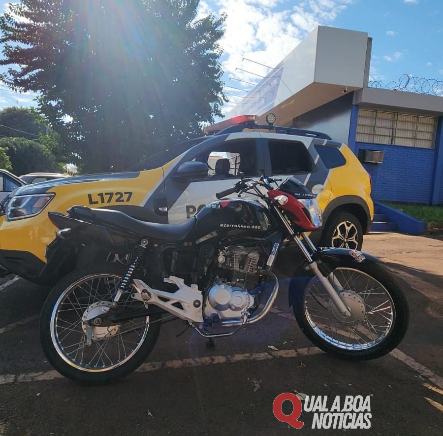 PM de Palotina aprende motocicleta após manobras perigosa; Condutor não habilitado