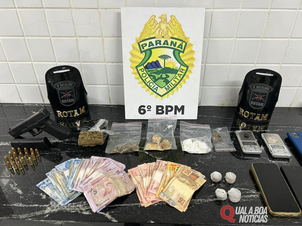 PM Realiza Prisões por Tráfico de Drogas e Posse Ilegal de Arma em Cascavel