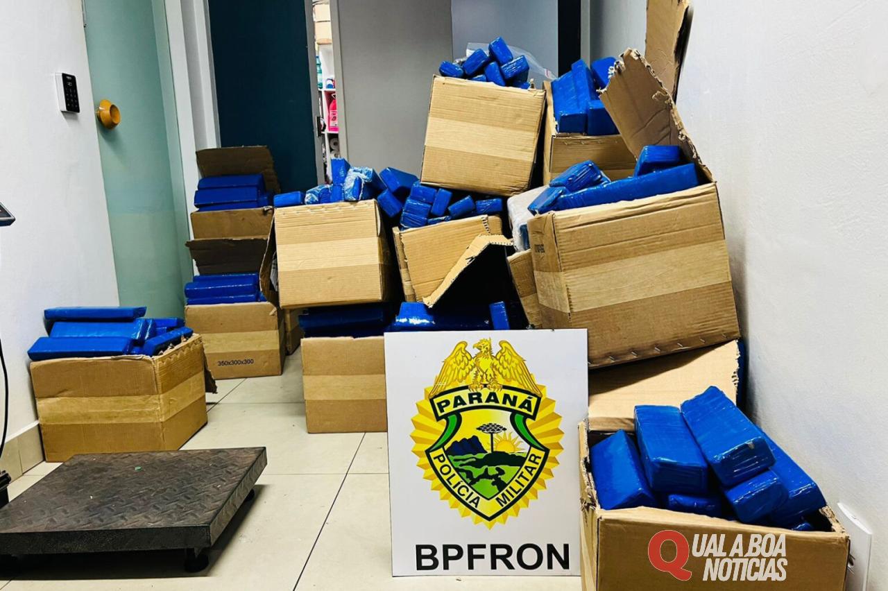 Polícia Militar apreende 488 quilos de maconha em Ouro Verde do Oeste