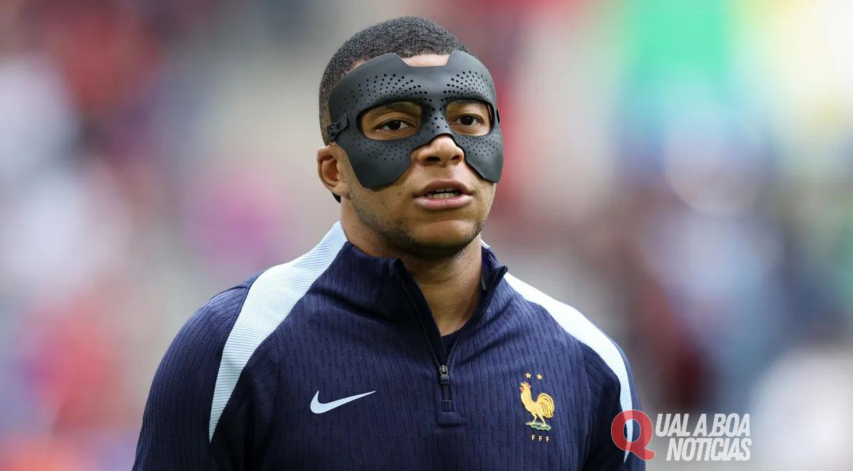 Por que Mbappé está usando máscara na Eurocopa?