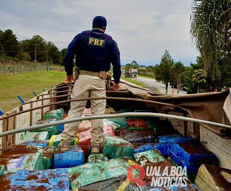 Carreta com 10 toneladas da droga é apreendida na BR-277