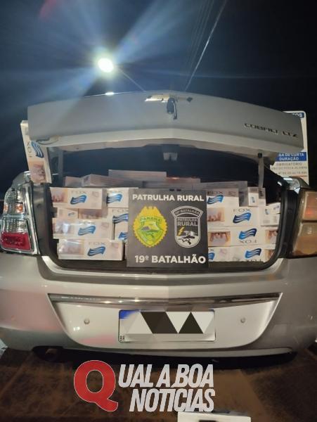 Jovem toledano é preso com carro carregado de cigarros, após 10km fuga entre Mercedes e Marechal