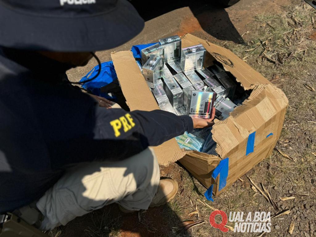 Morador de Palotina é preso na BR-163 com carreta abarrotada de cigarros contrabandeados