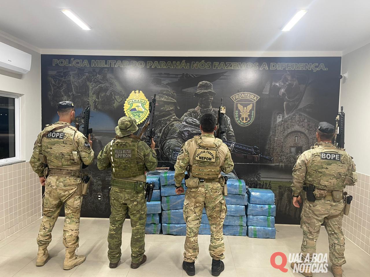 Operação Protetor: BPFRON, BOPE e PF apreendem 554 kg de substância análoga à maconha em Guaíra-PR