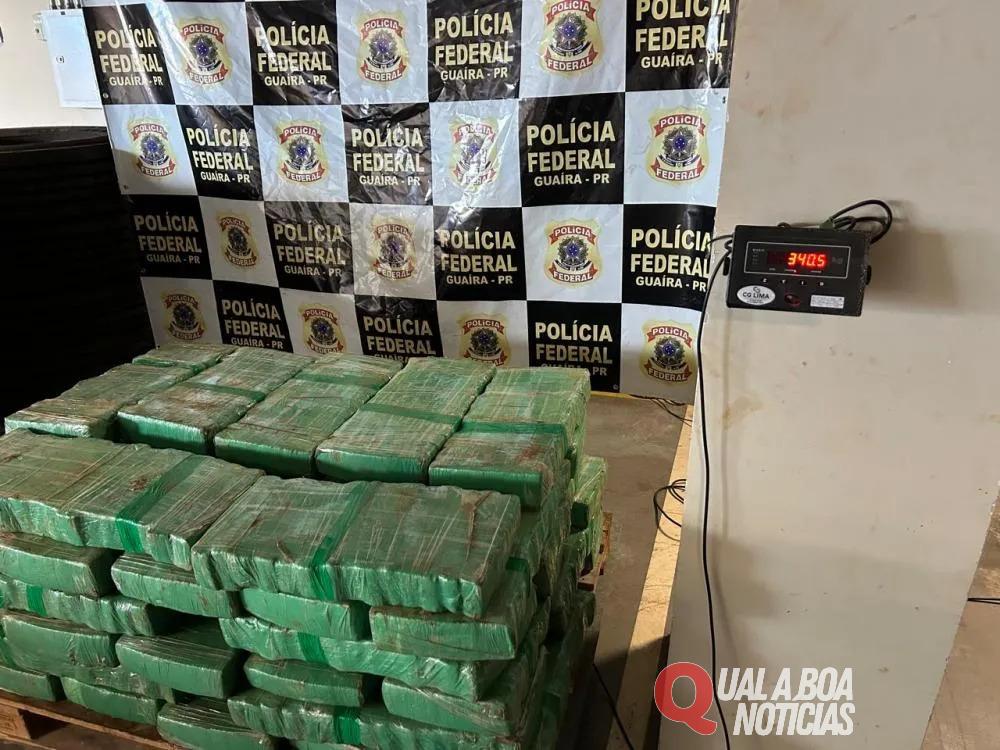 Polícia Federal e BPFRON apreendem 340,5kg de maconha em Guaíra