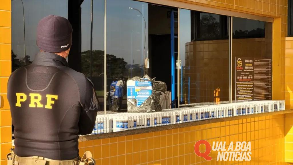 Policial e TrânsitoPRF apreende 768 frascos de medicamento para queda de cabelo em Guaíra