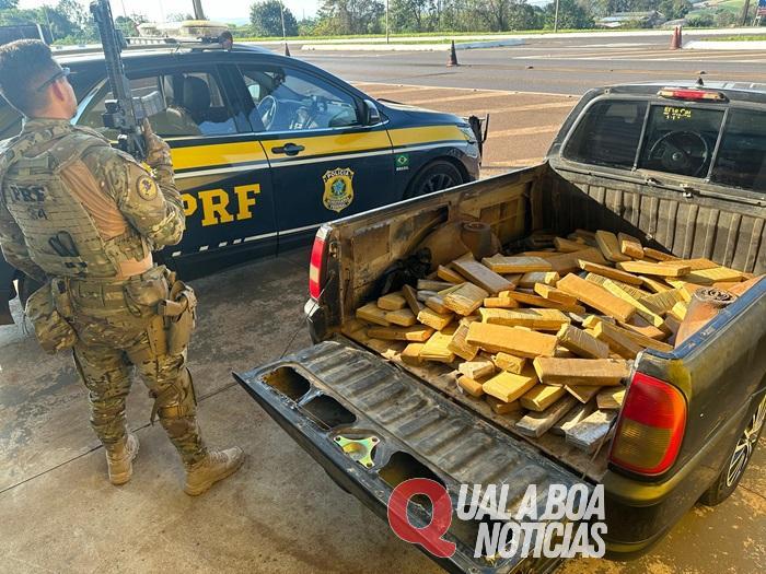PRF apreende Saveiro “recheada” de maconha é apreendida em Catanduvas