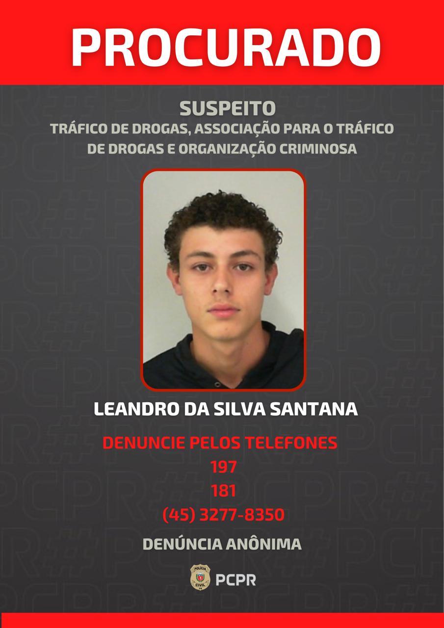 PROCURADO: Leandro da Silva Santana pelo crime de Trafico de Drogas e Organização Criminosa