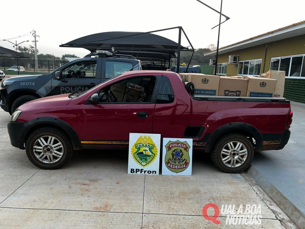 Veículo abandonado com cigarros é localizado pela equipe da BPFron em Terra Roxa