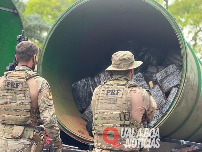 Caminhão pipa é encontrado com mais de 5 toneladas de maconha em Ouro Verde do Oeste