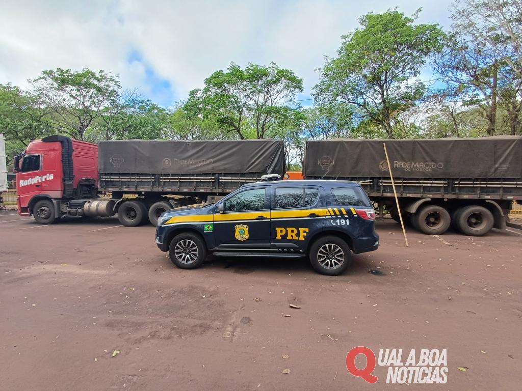 Carga de 600 mil maços de cigarros contrabandeados é apreendida na BR-163 em Guaíra