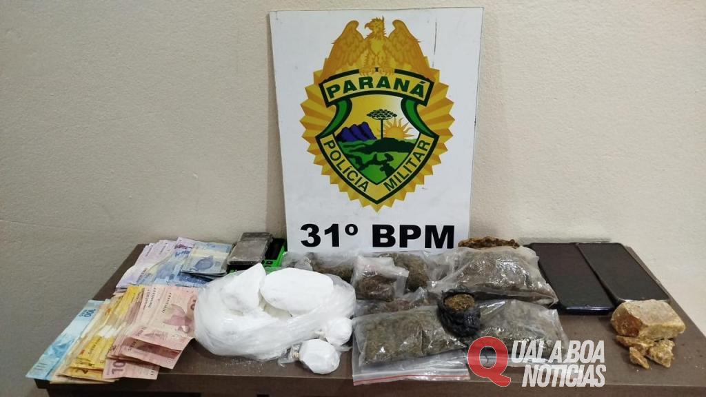 Cocaína, crack e maconha são retirados de circulação em Palotina, um elemento foi preso