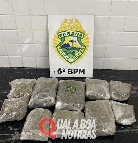 Em Cascavel: Adolescente é apreendido com 3,7kg de maconha