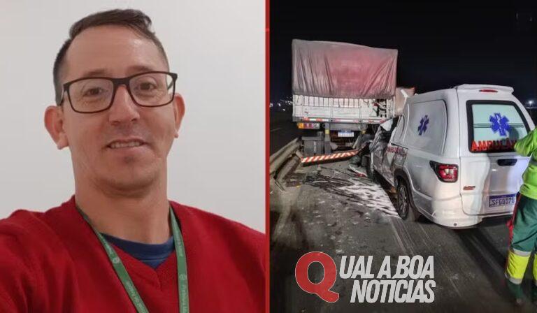 Motorista de ambulância morre após bater em caminhão acidentado em rodovia do Paraná