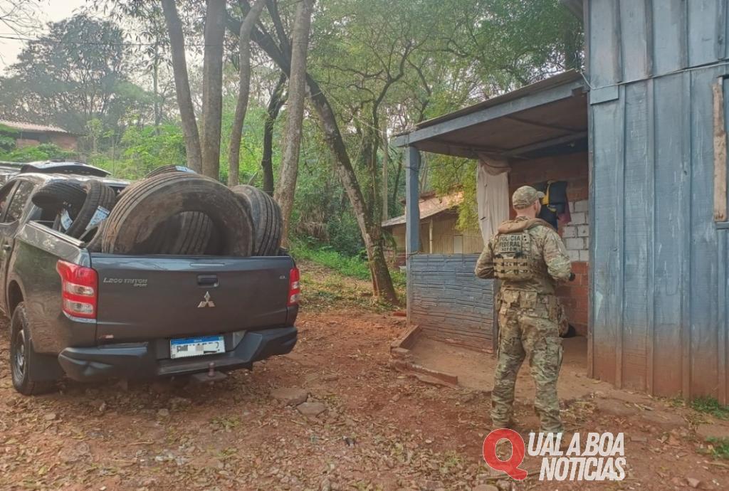 Na Região: Polícia Federal fecha depósito de pneus contrabandeados