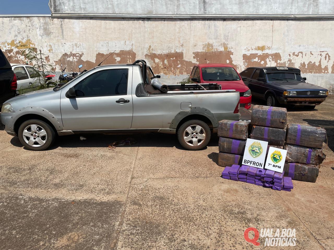 Operação Protetor: Ação integrada entre BPFRON e equipes do 7ºBPM resulta em apreensão de veículo e grande quantidade de maconha